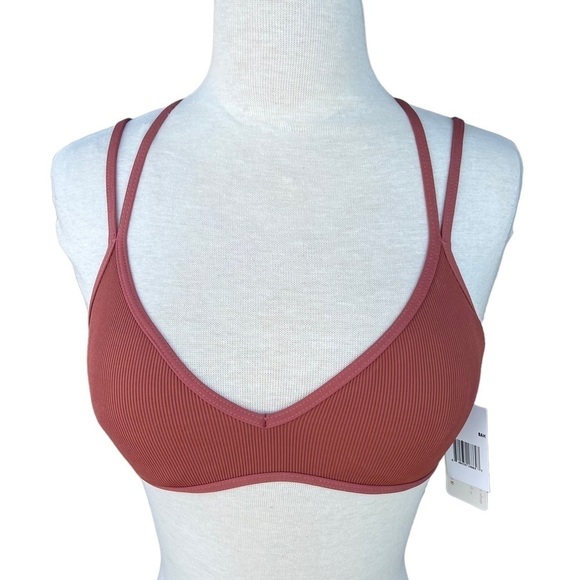 L Space Isley Bikini Top Women’s Size Large Sahara Ribbed Strappy Plunging NWT - Picture 3 of 10